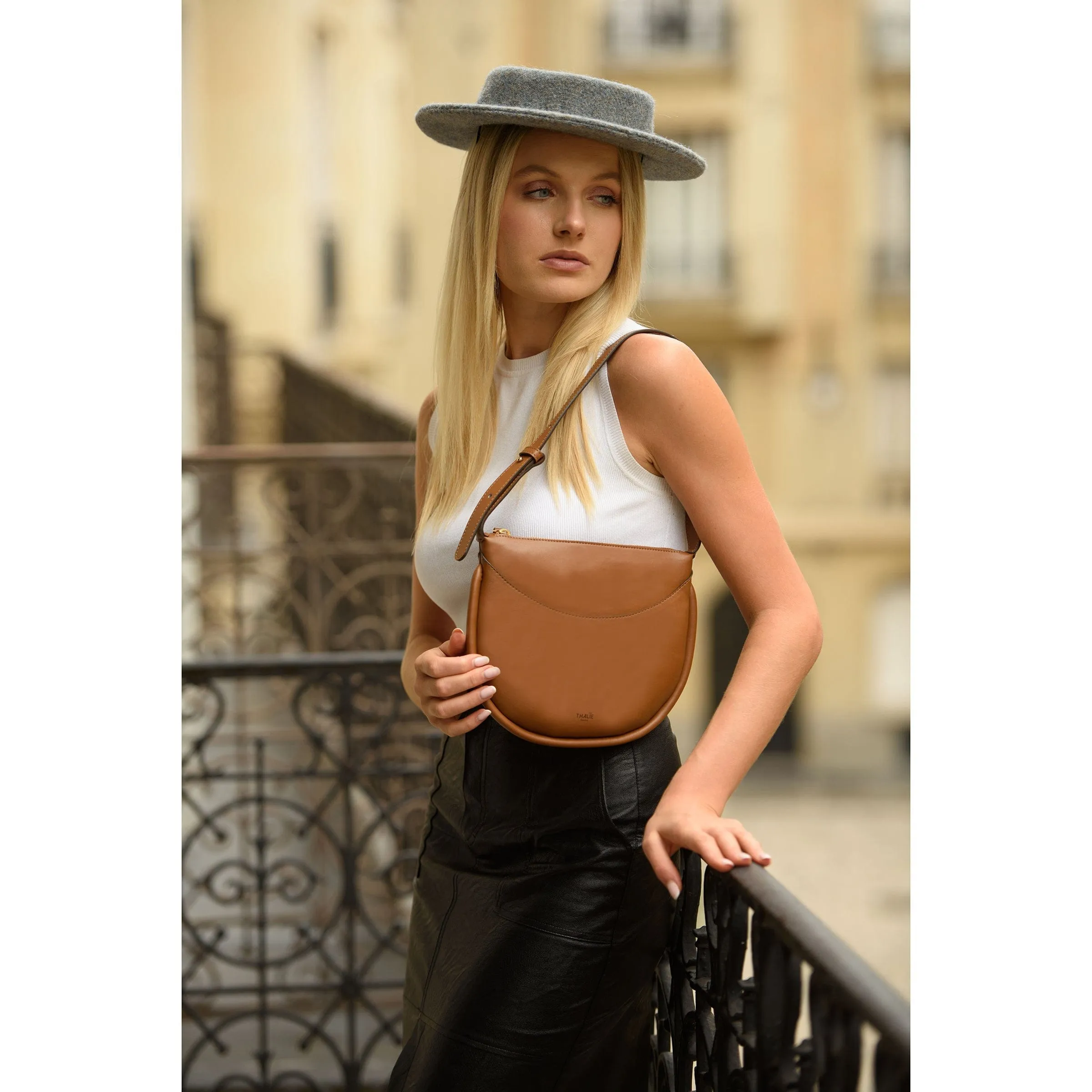 Adele Desserto® Cactus Leather Vegan Shoulder Bag | Brown