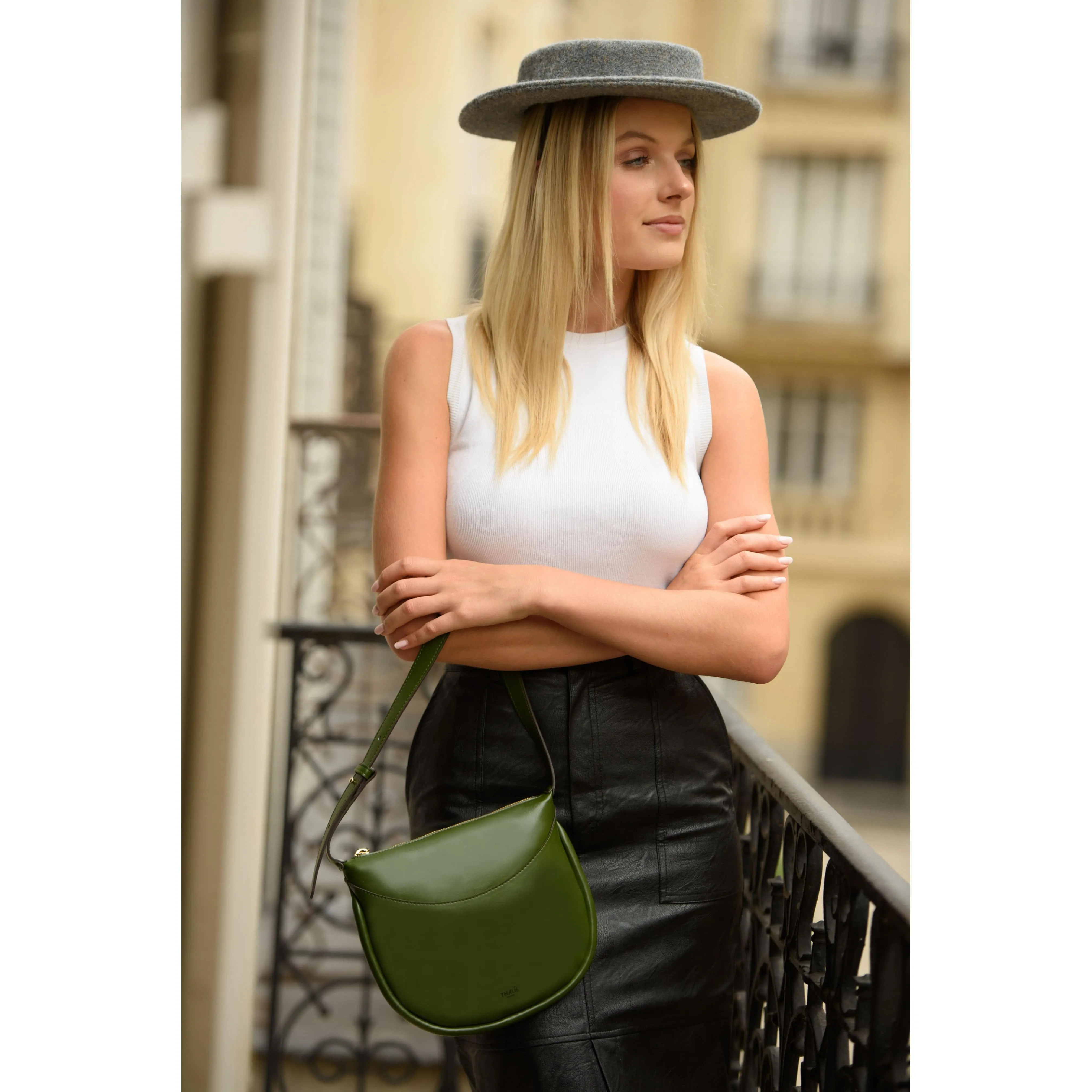 Adele Desserto® Cactus Leather Vegan Shoulder Bag | Green