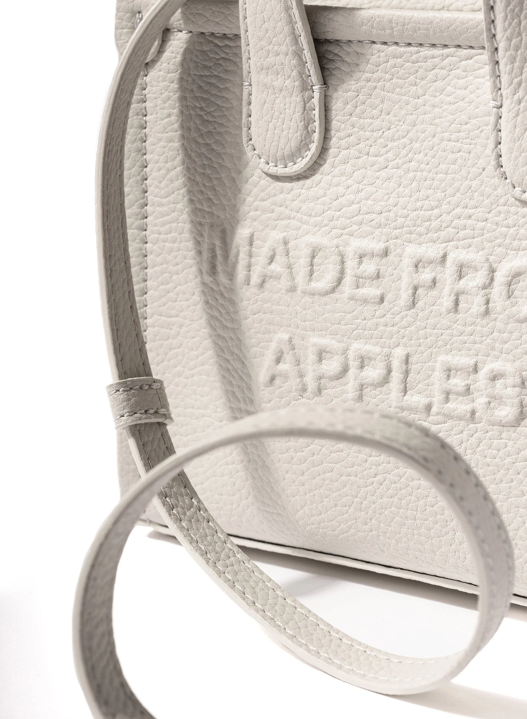 Alma S Apple Leather Vegan Tote Bag | Cloud