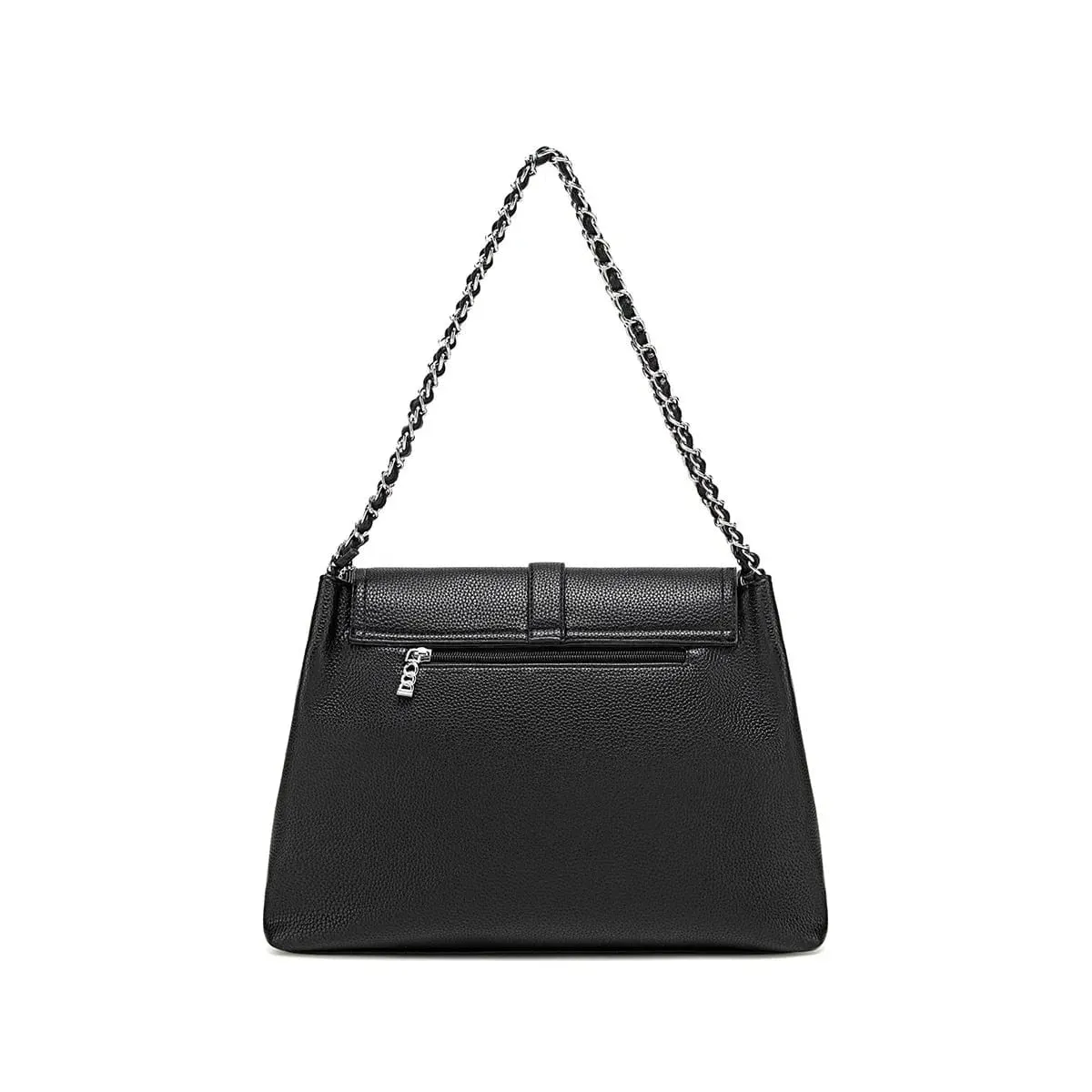 Aria Vegan Leather Shoulder Bag | Black Pebbled