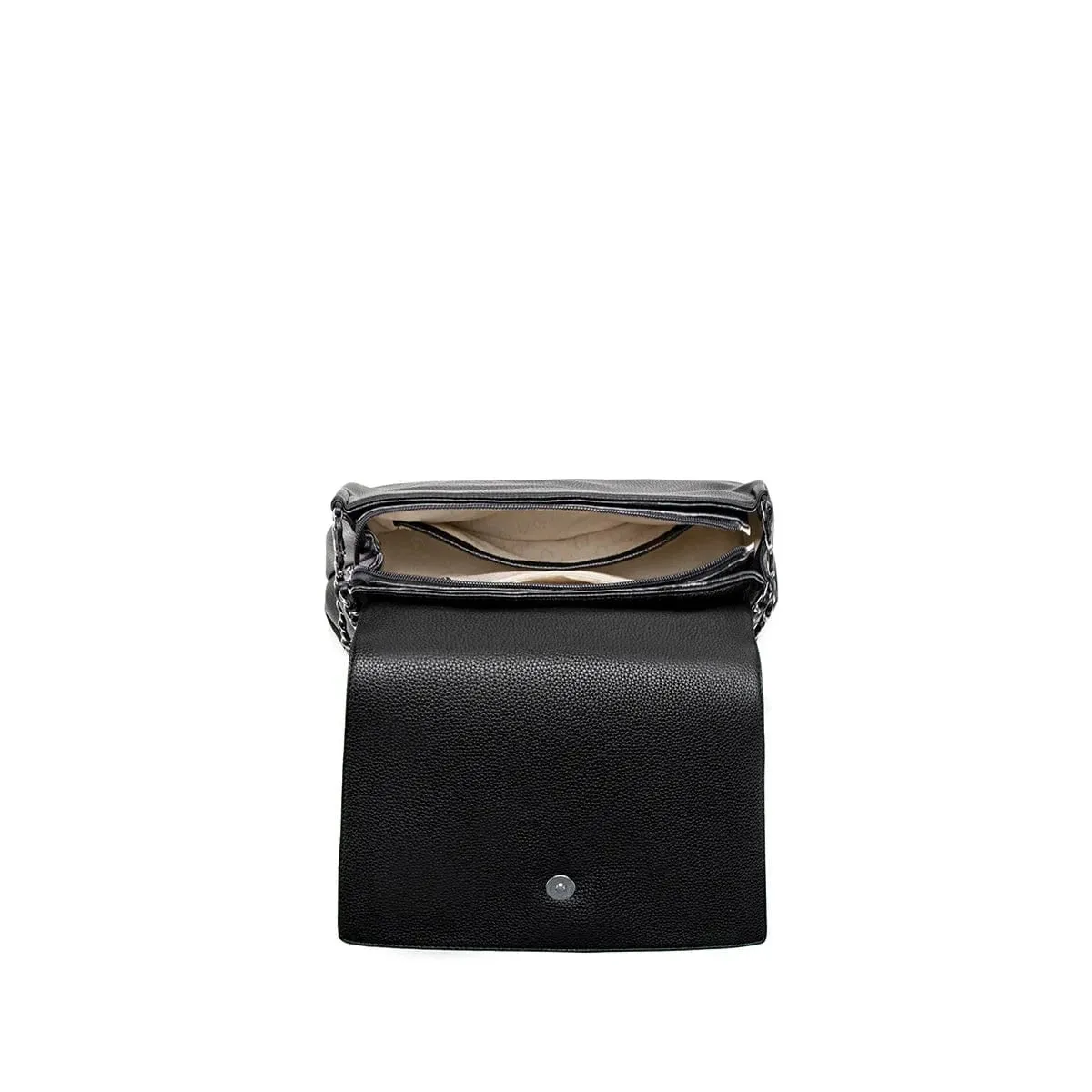 Aria Vegan Leather Shoulder Bag | Black Pebbled