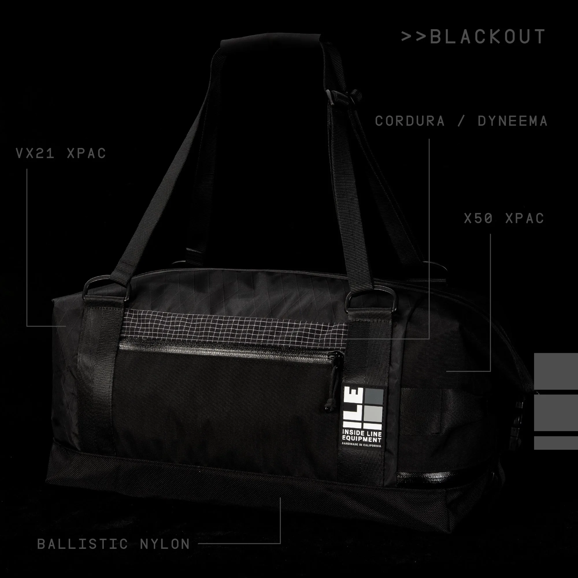 Arid Duffle 32L: Blackout Patchwork