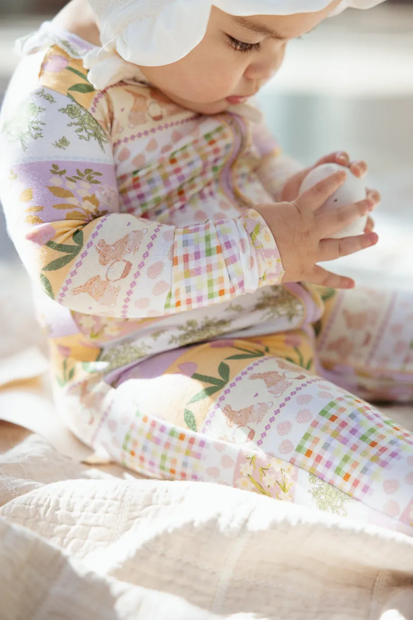 Baby So Soft Footie One Piece Pajama in Boxwood Blossoms Print - FINAL SALE