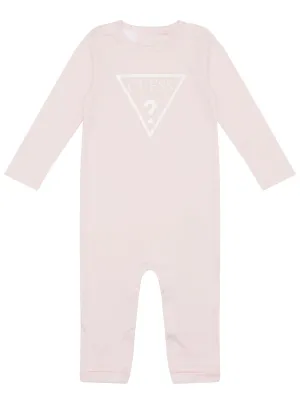 Ballerina Pink Overall Logo Onesie (0-12m)
