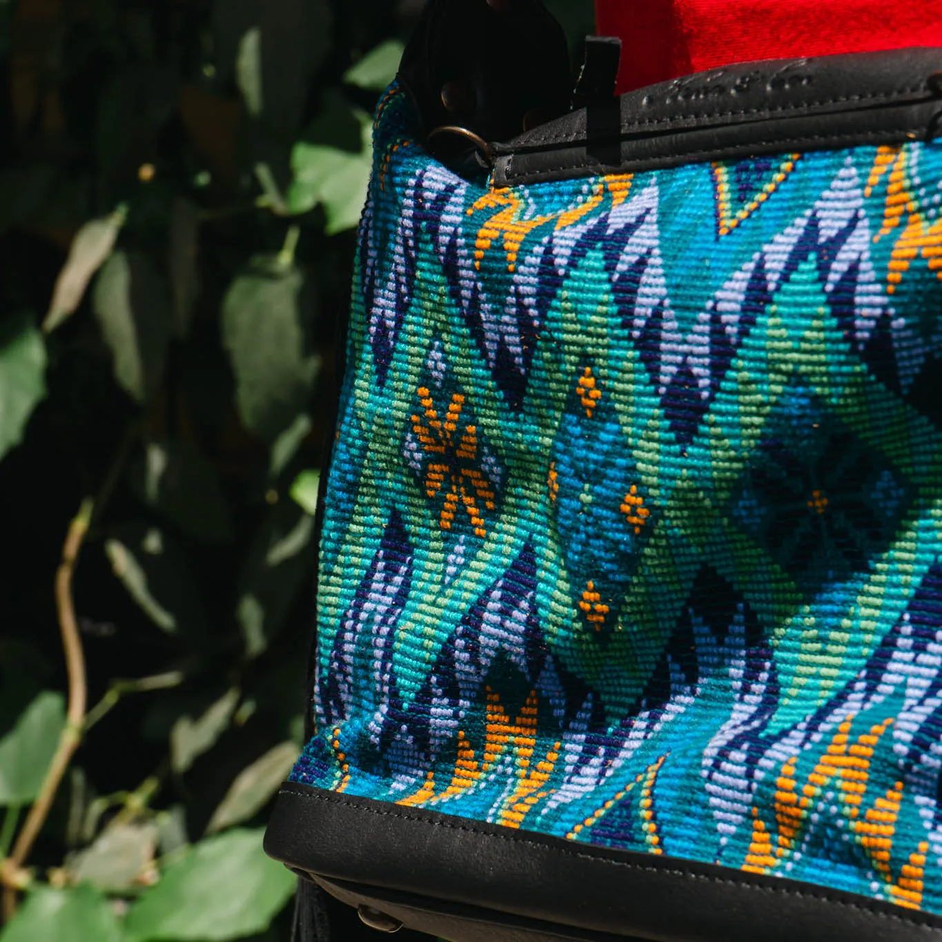BEATRIZ MINI CDB WITH FRINGE - OOAK HUIPIL - BLACK - NO. 15892