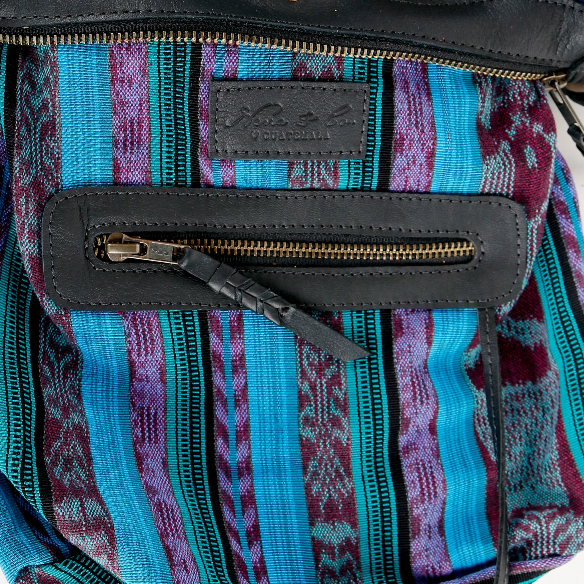 BEATRIZ MINI CDB WITH FRINGE - OOAK HUIPIL - BLACK - NO. 15892