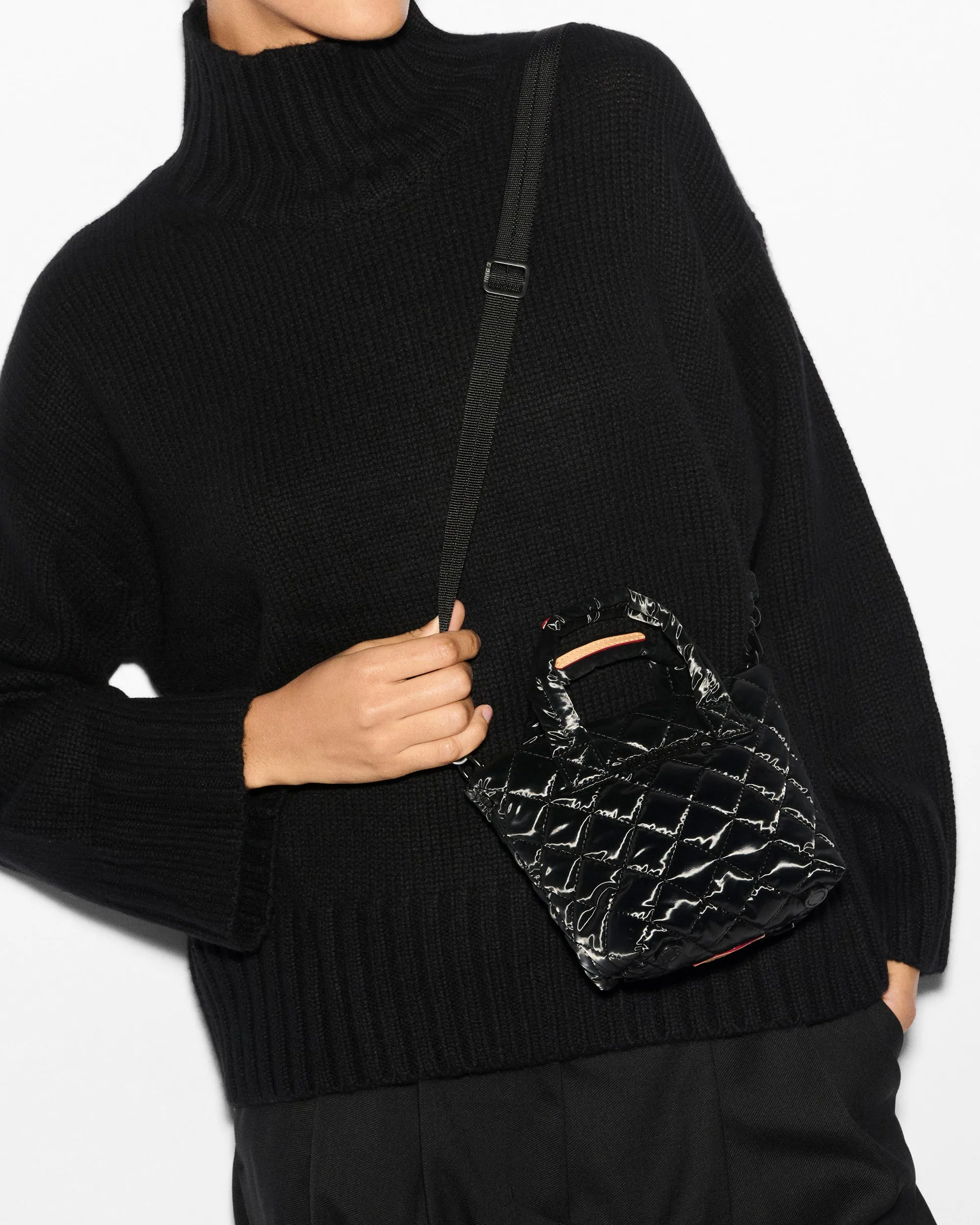 Black Liquid Petite Metro Tote Deluxe