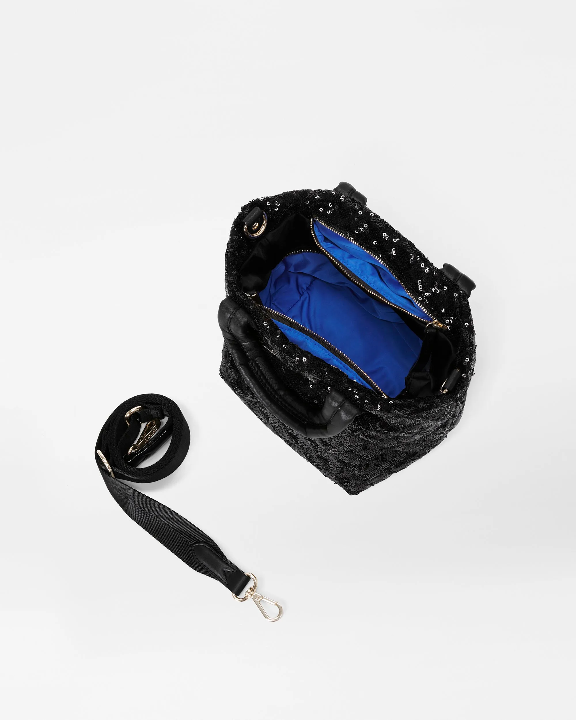 Black Sequin Micro Metro Tote Deluxe