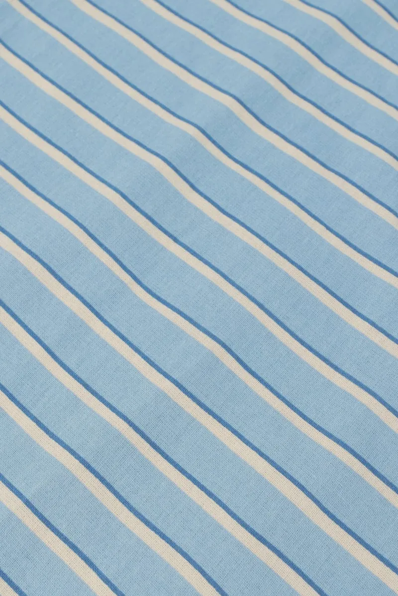 Blue Stripe Tote Bag Printed