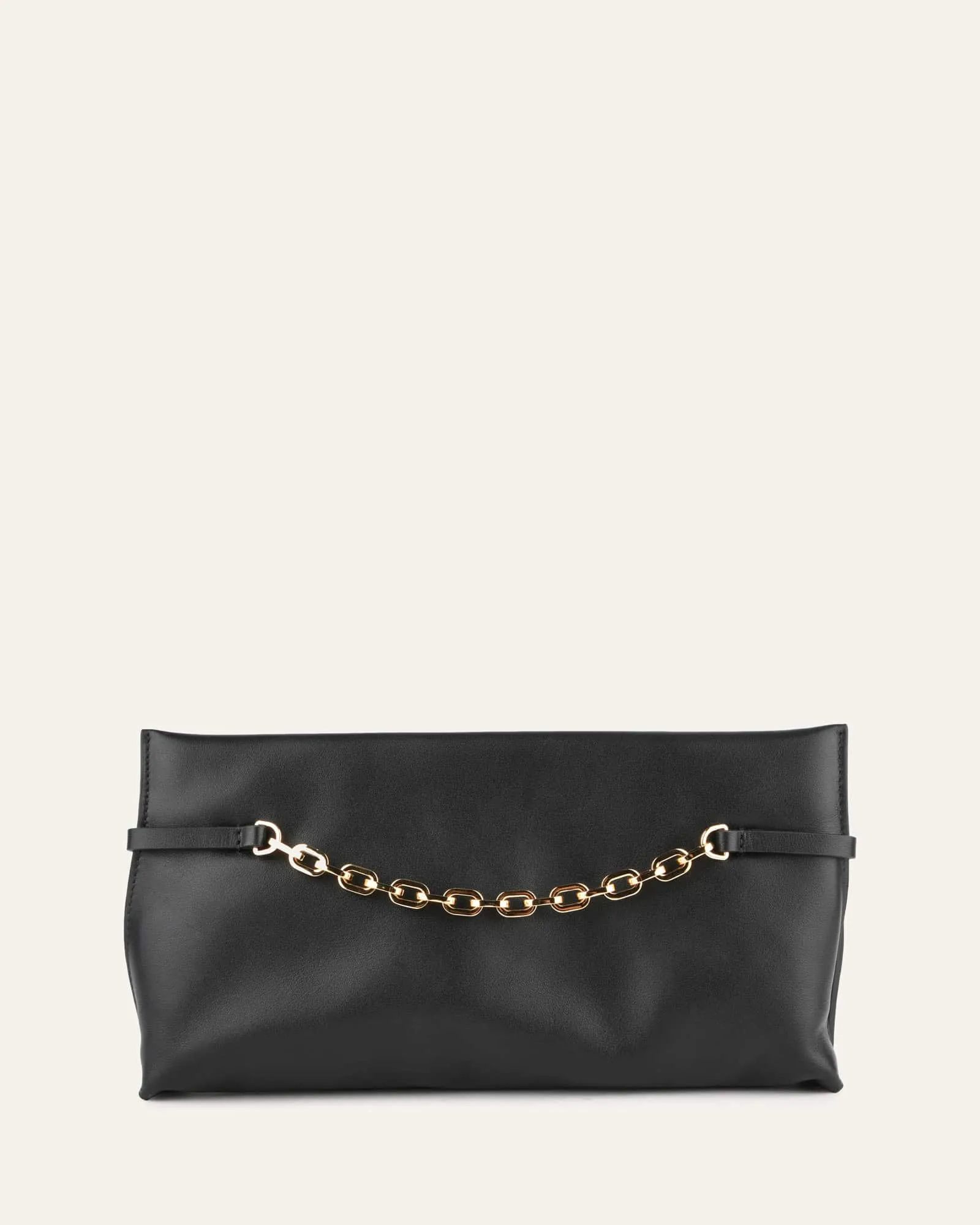 BONNIE CLUTCH BAG BLACK LEATHER