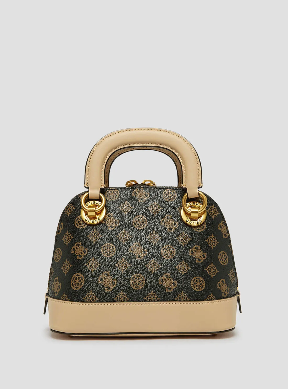 Brown Multi Logo Cathleen Small Dome Satchel