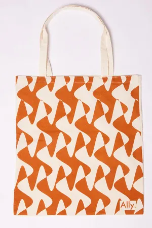 Brown Print Tote Bag Printed Flow Rider