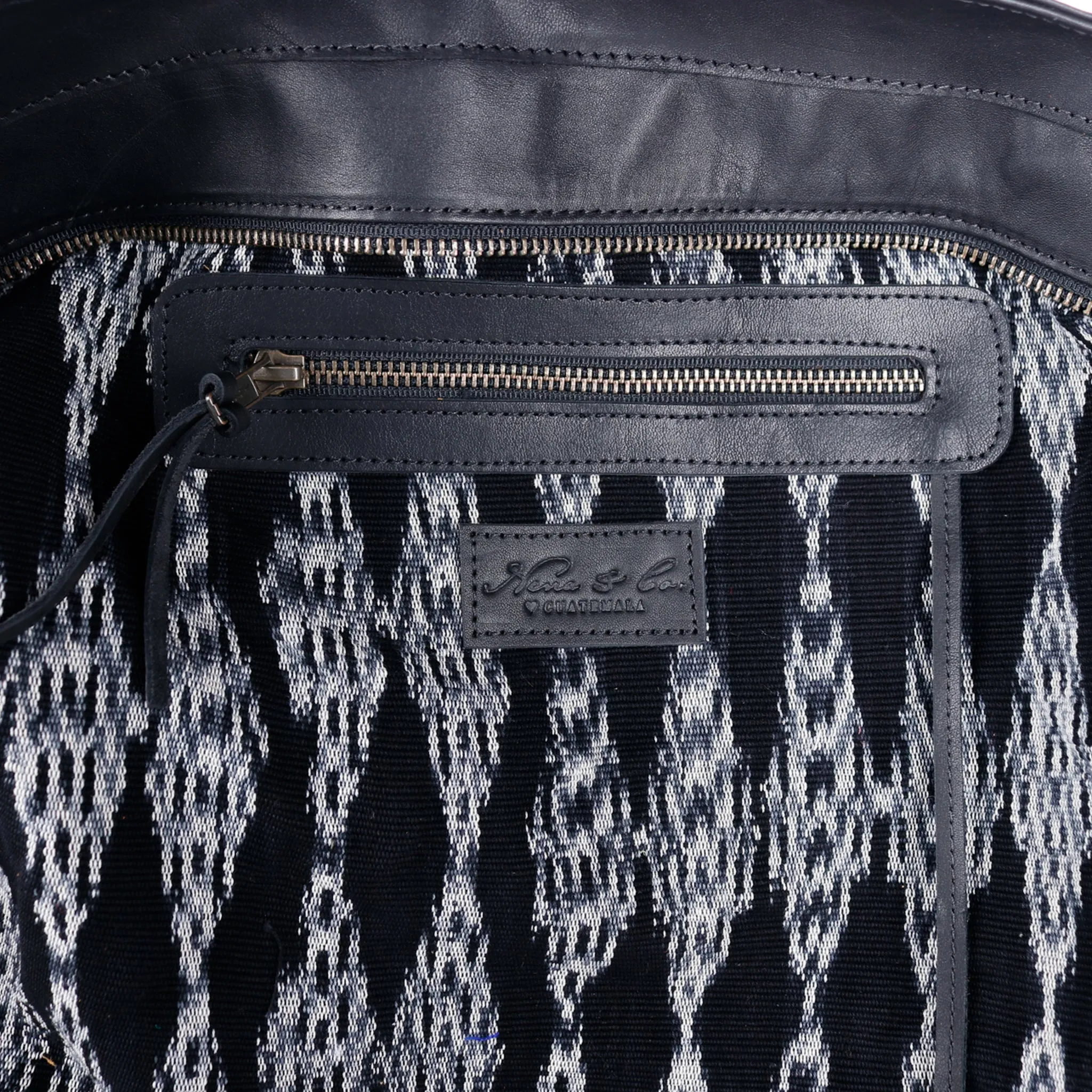 CADIZ TOTE - OOAK HUIPIL - BLACK - NO. 14037