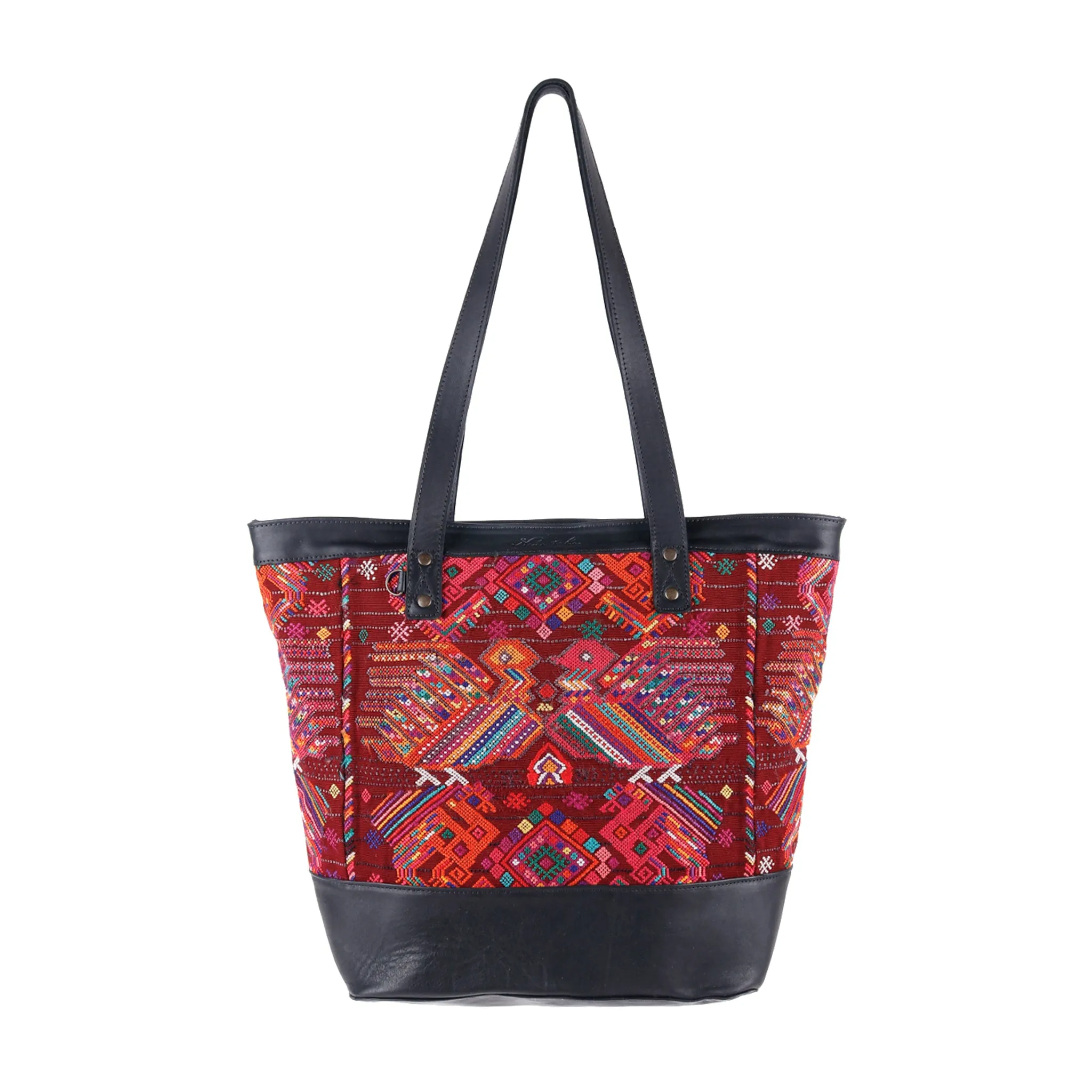 CADIZ TOTE - OOAK HUIPIL - BLACK - NO. 14037