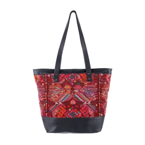 CADIZ TOTE - OOAK HUIPIL - BLACK - NO. 14037