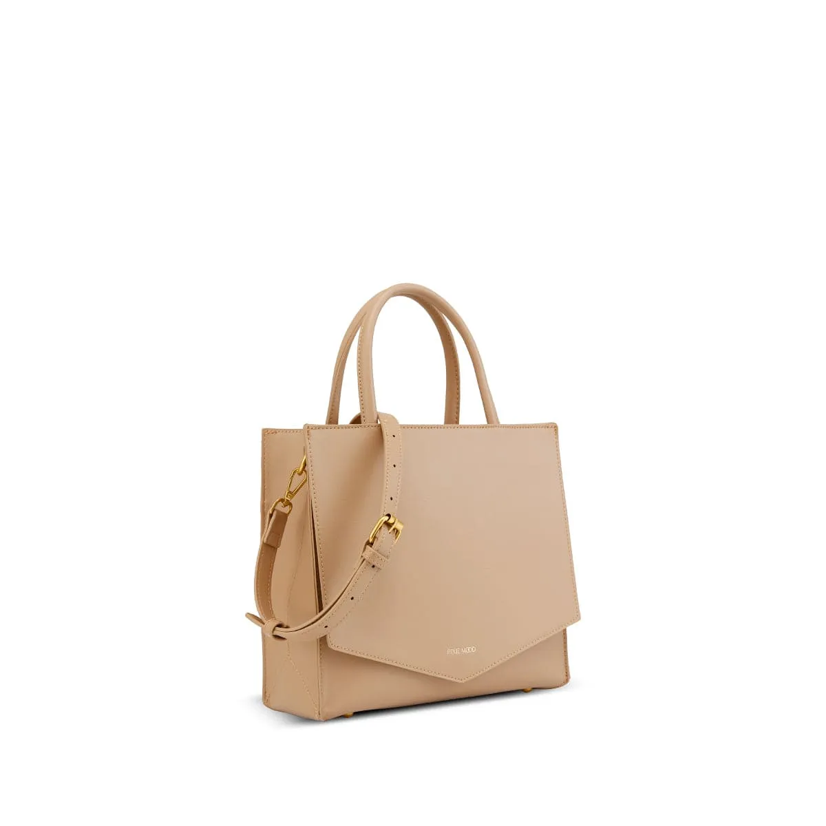 Caitlin Vegan Leather Small Tote Bag | Sand