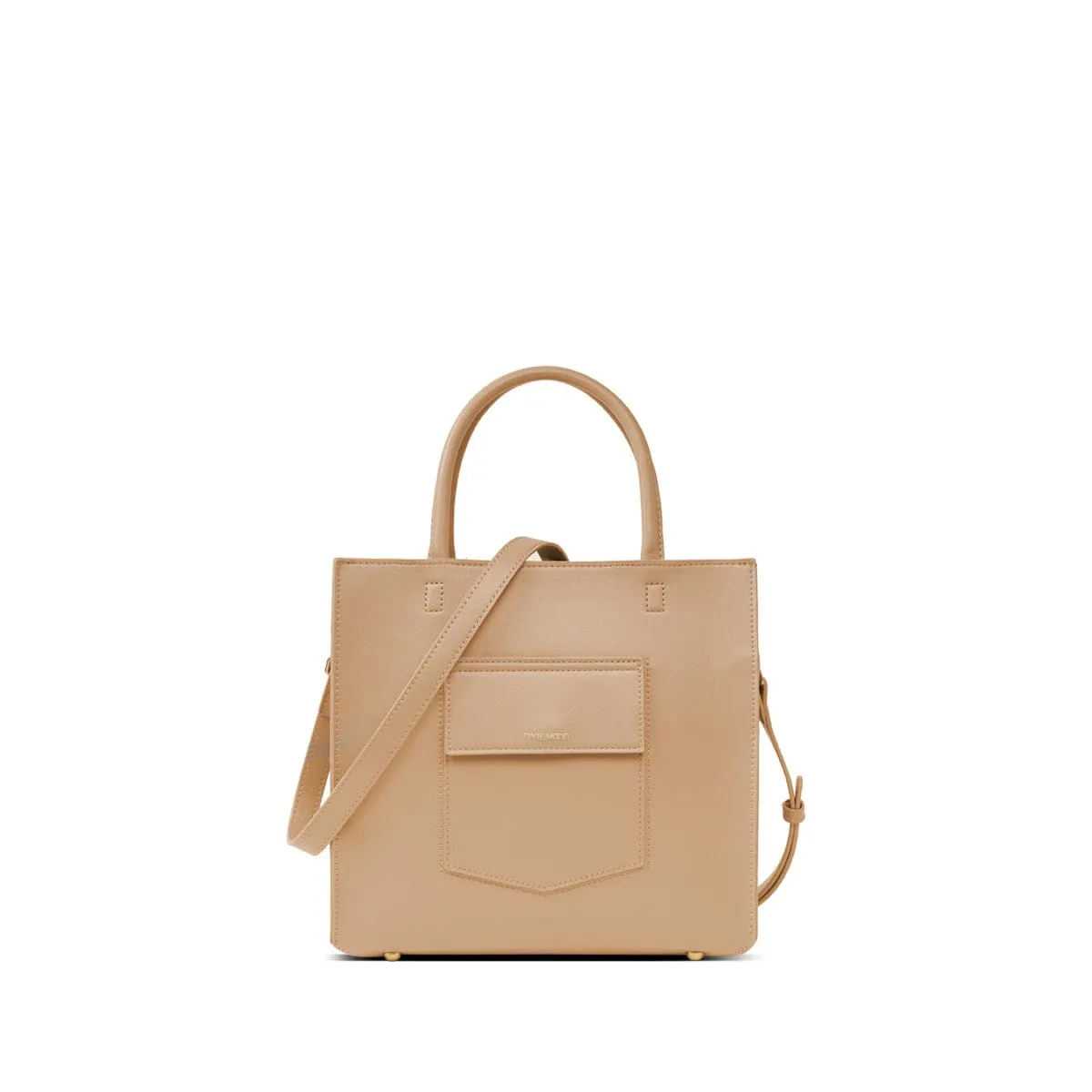 Caitlin Vegan Leather Small Tote Bag | Sand
