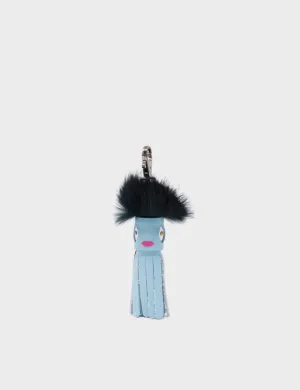 Callie Marie Mayne - Stratosphere Blue and Black Fur Keychain