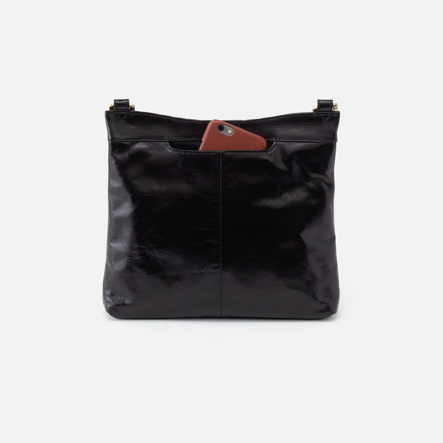 Cambel Crossbody In Polished Leather - Black