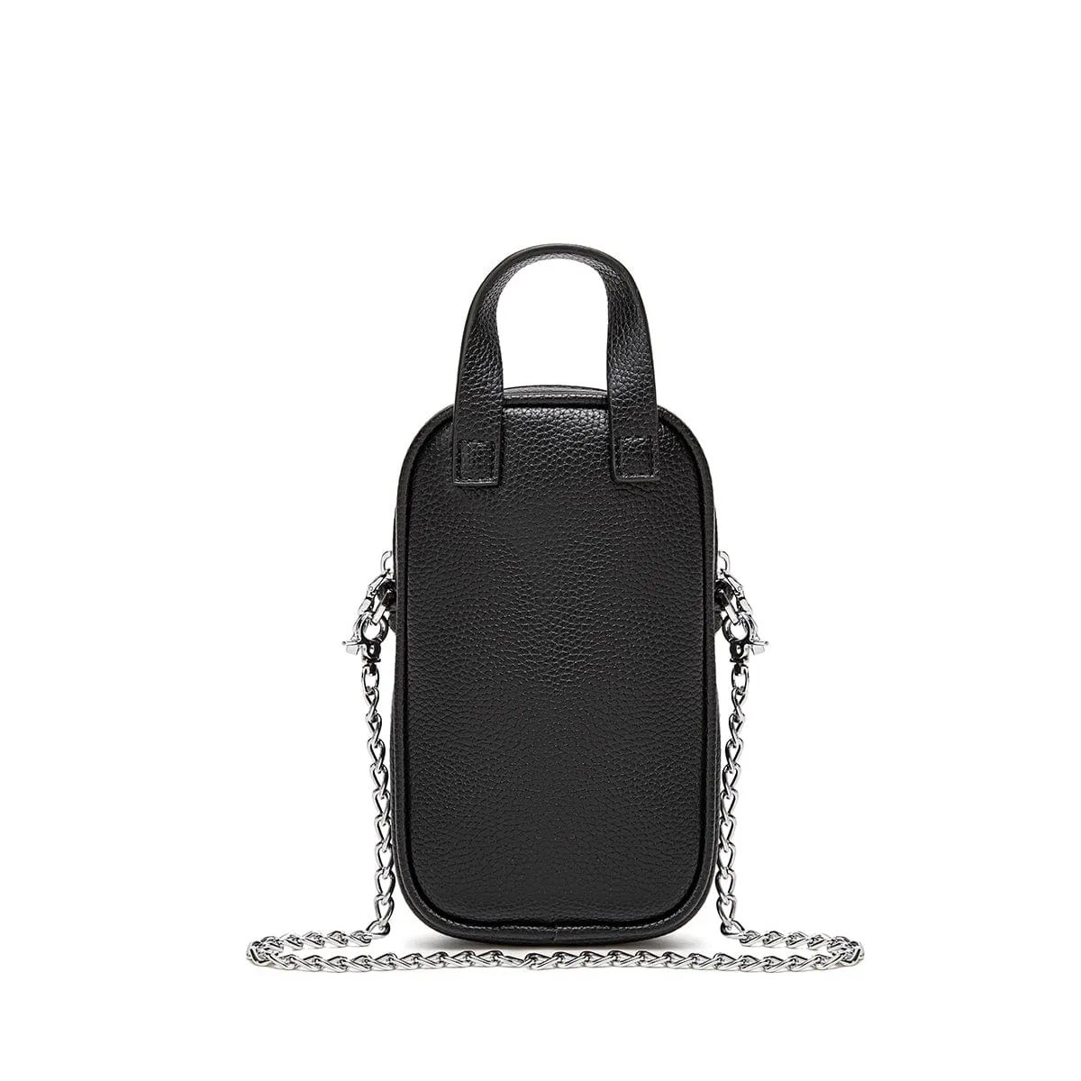 Cassandra Vegan Leather Phone Crossbody | Black Pebbled