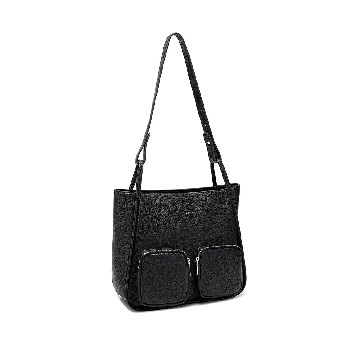 Cathy Vegan Leather Tote | Black Pebbled
