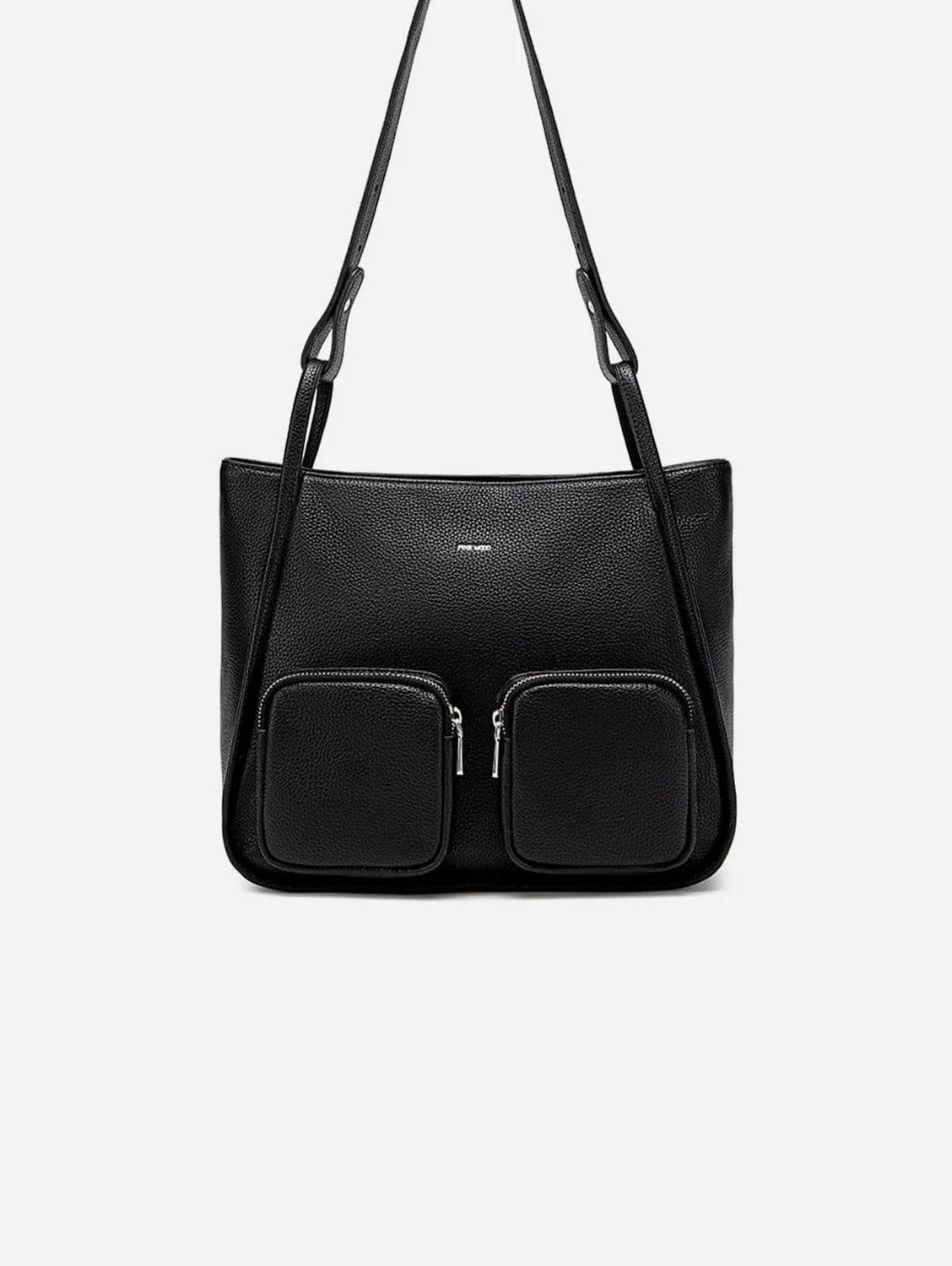 Cathy Vegan Leather Tote | Black Pebbled