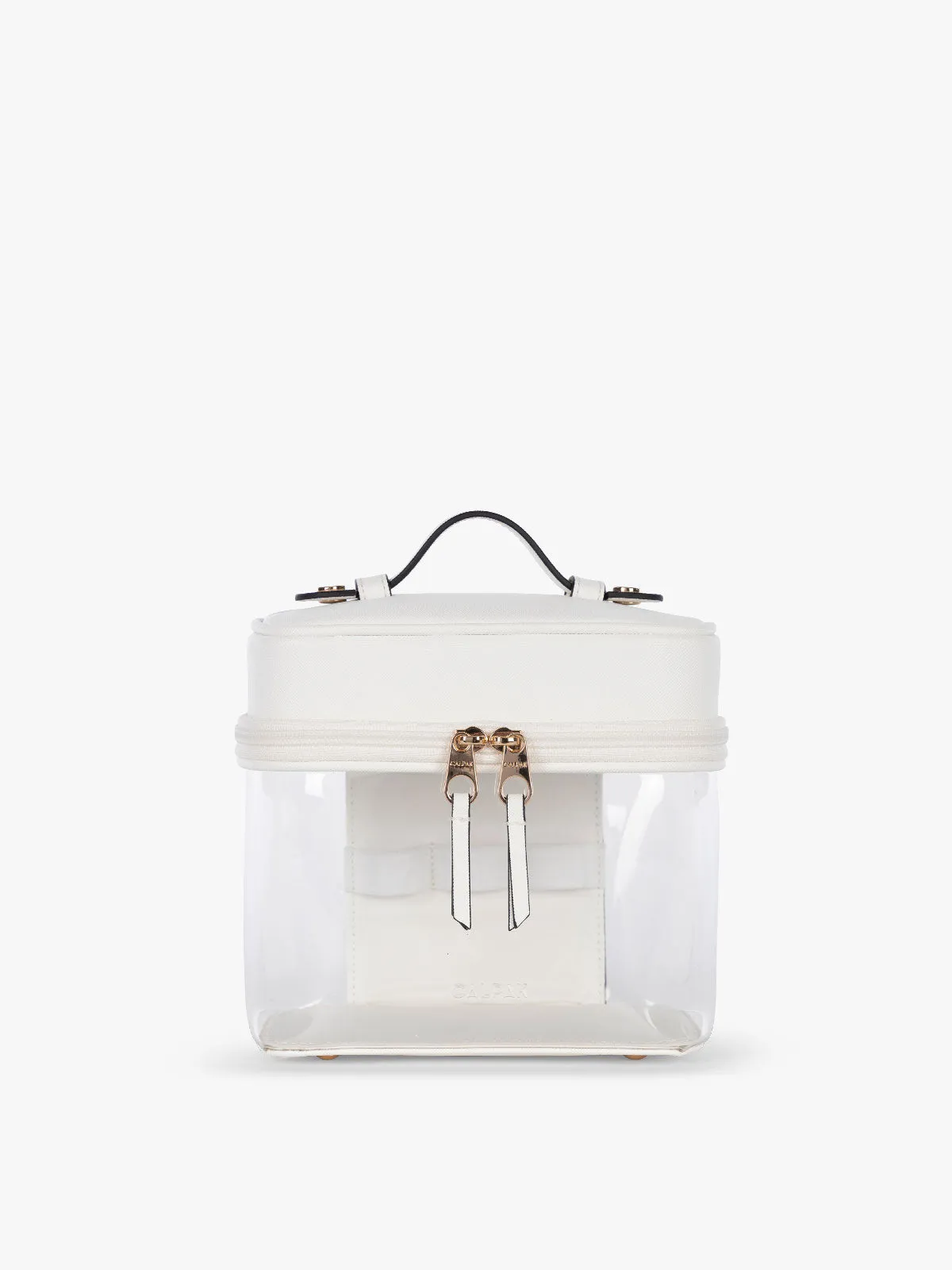 Clear Train Case with Top Compartment
