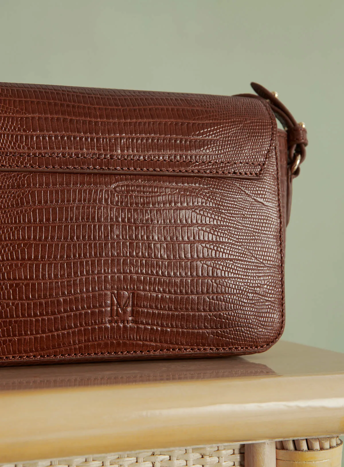 Crossbody Ser Servan Lezard Cognac