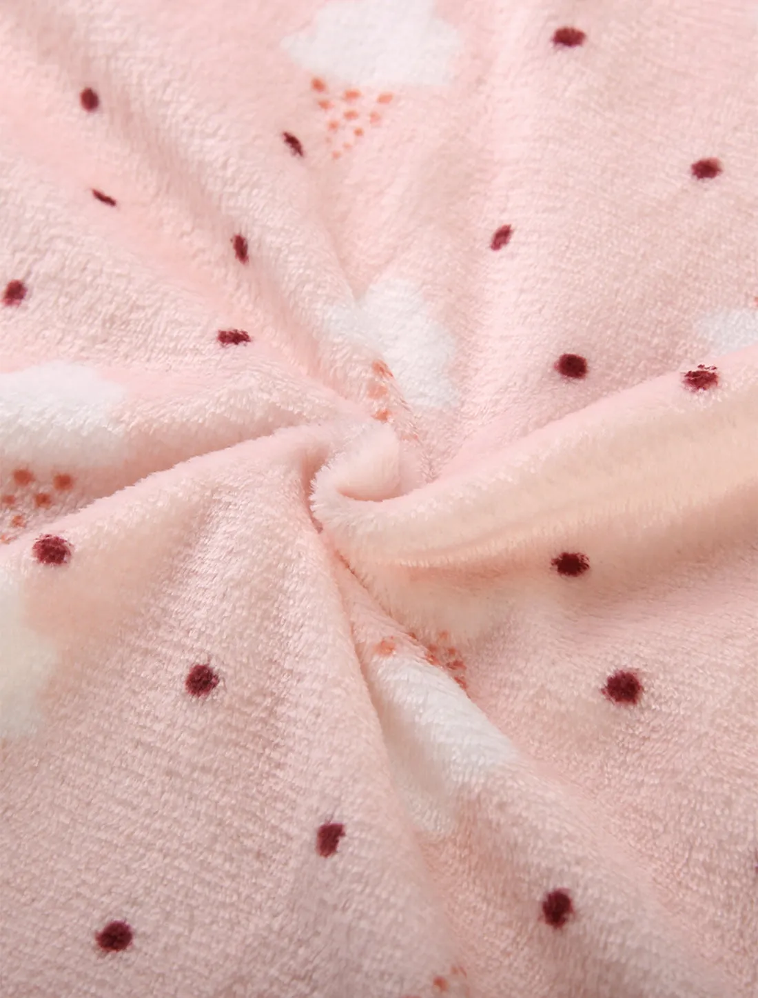 Cute Printed Long Sleeve Nightwear Flannel Pajama Sets Sleepwears
