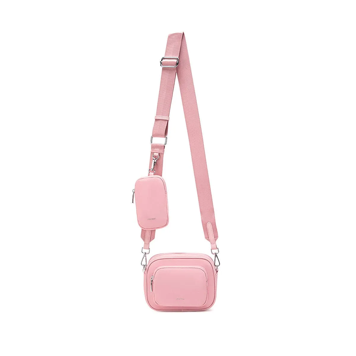 Daisy Nylon Vegan Crossbody | Light Pink