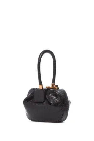 Demi Bag in Black Crocodile Leather