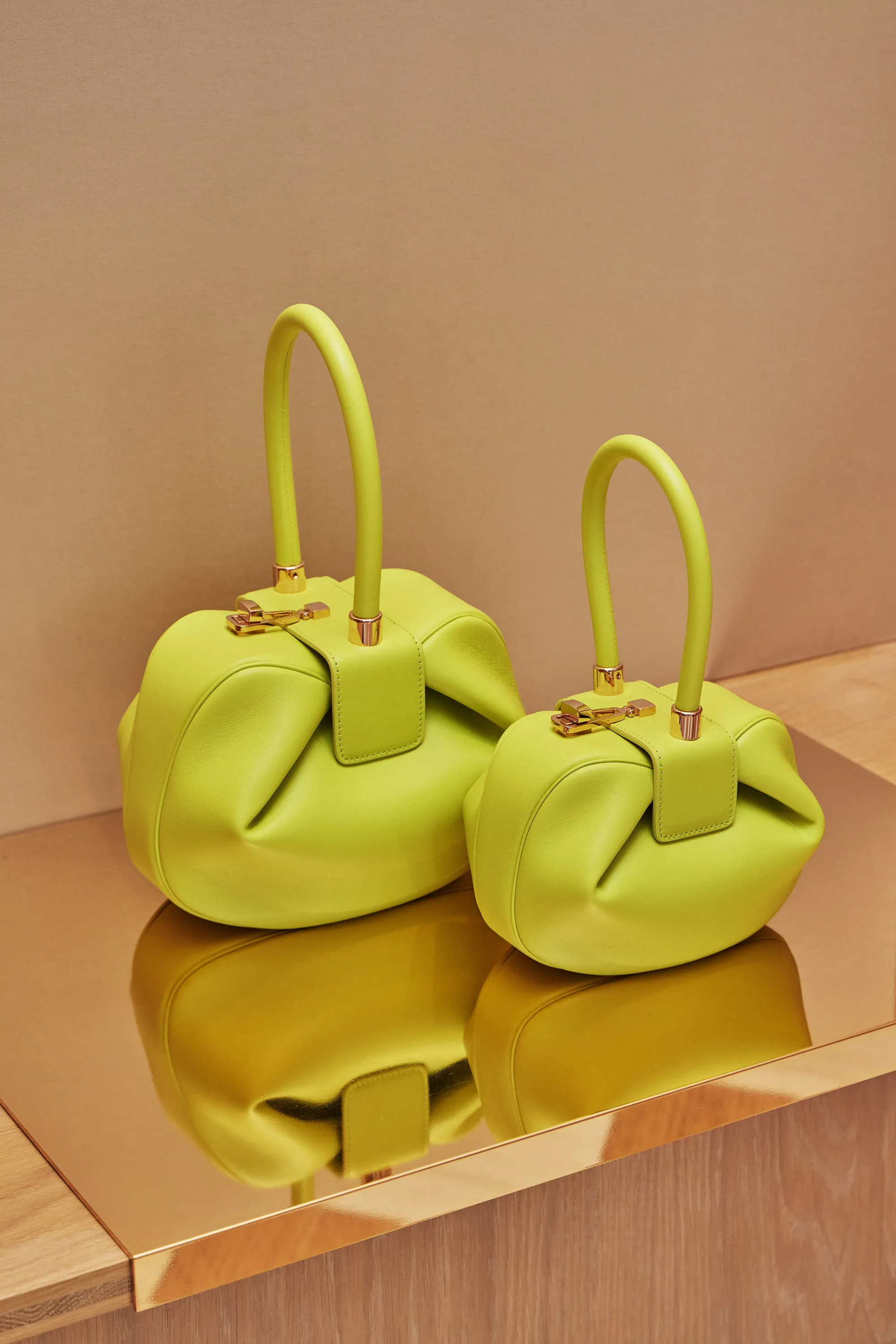 Demi Bag in Lime Adamite Nappa Leather