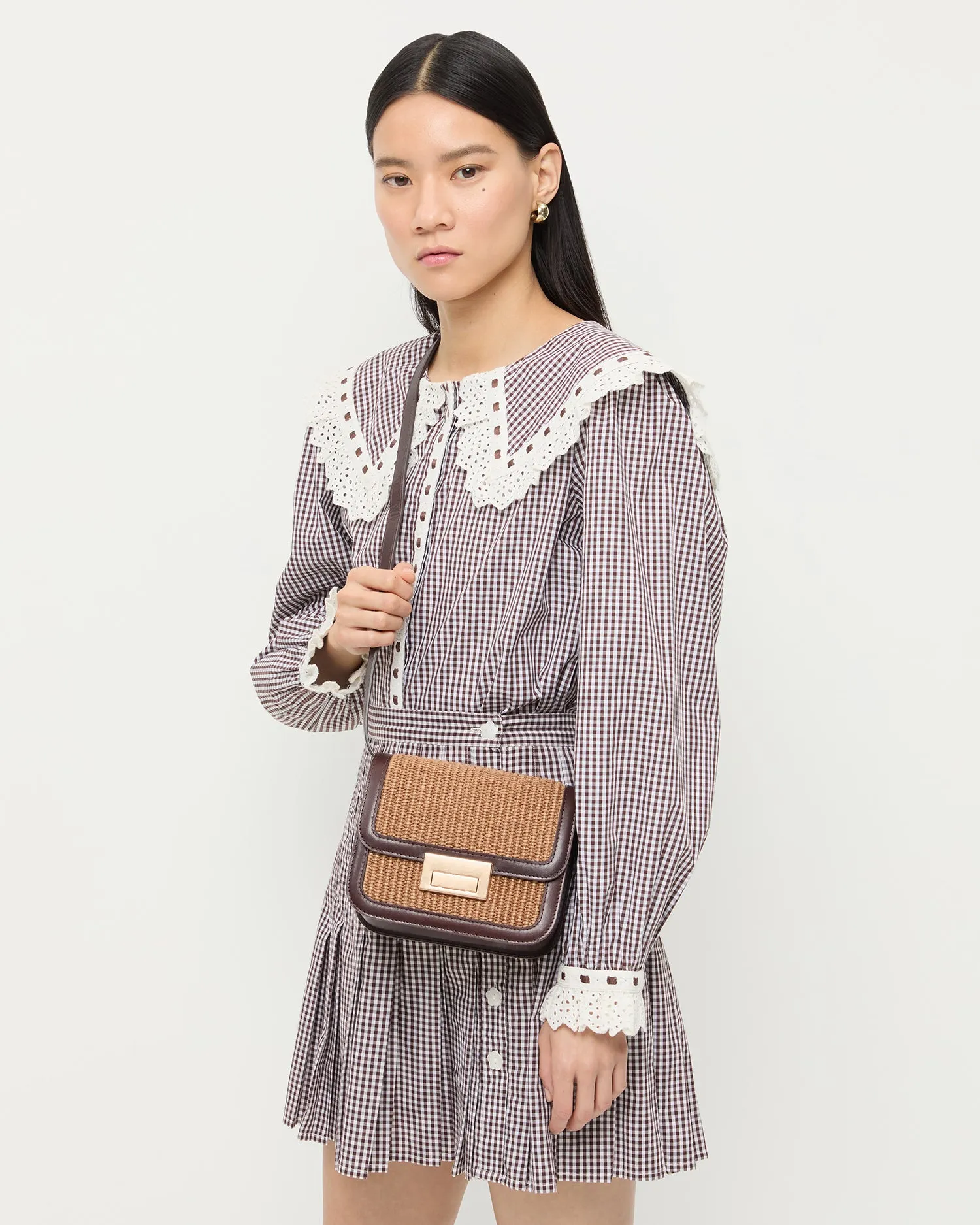 Desi Brown/Espresso Crochet Crossbody