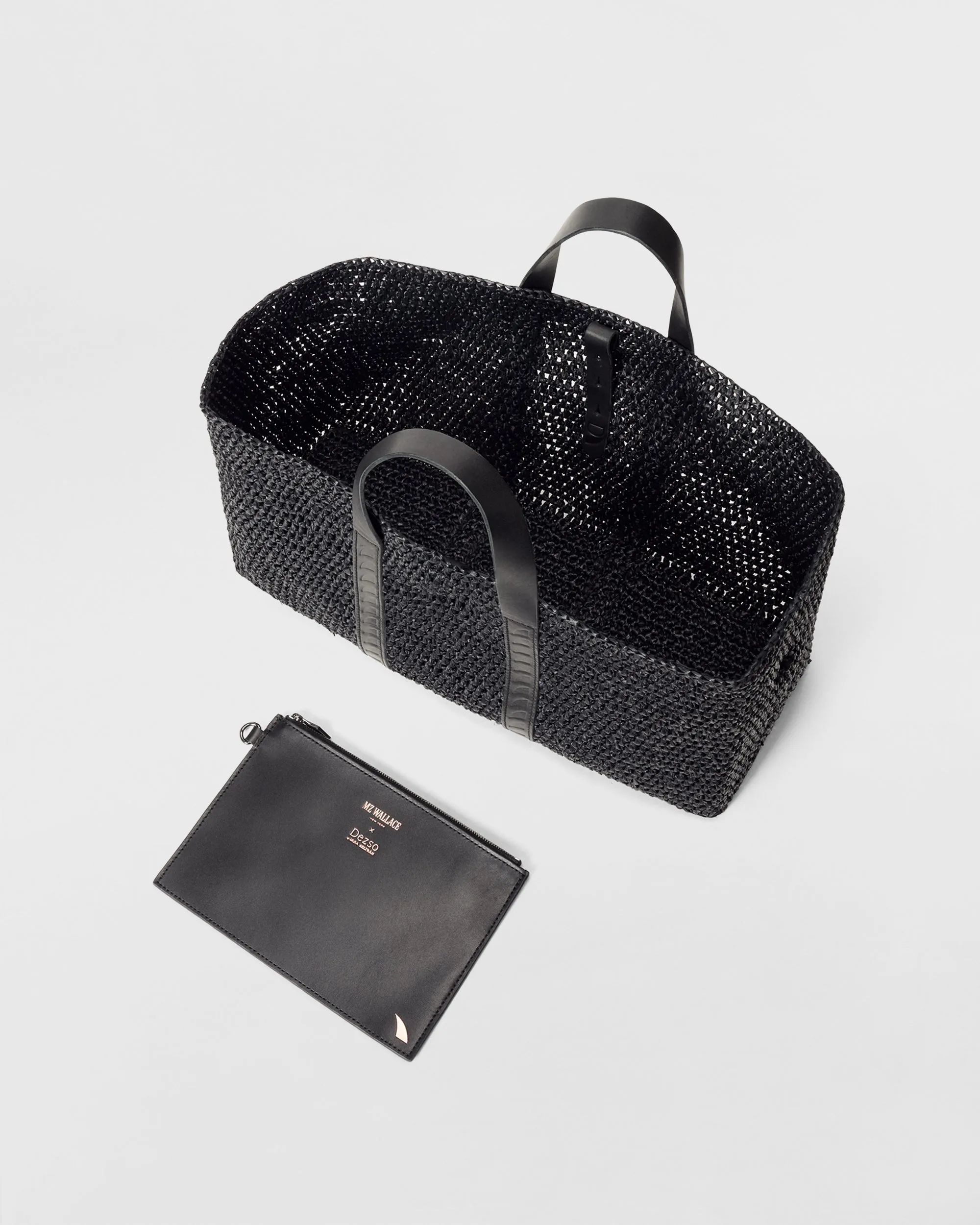 Dezso Black Crochet Finn Crochet Tote