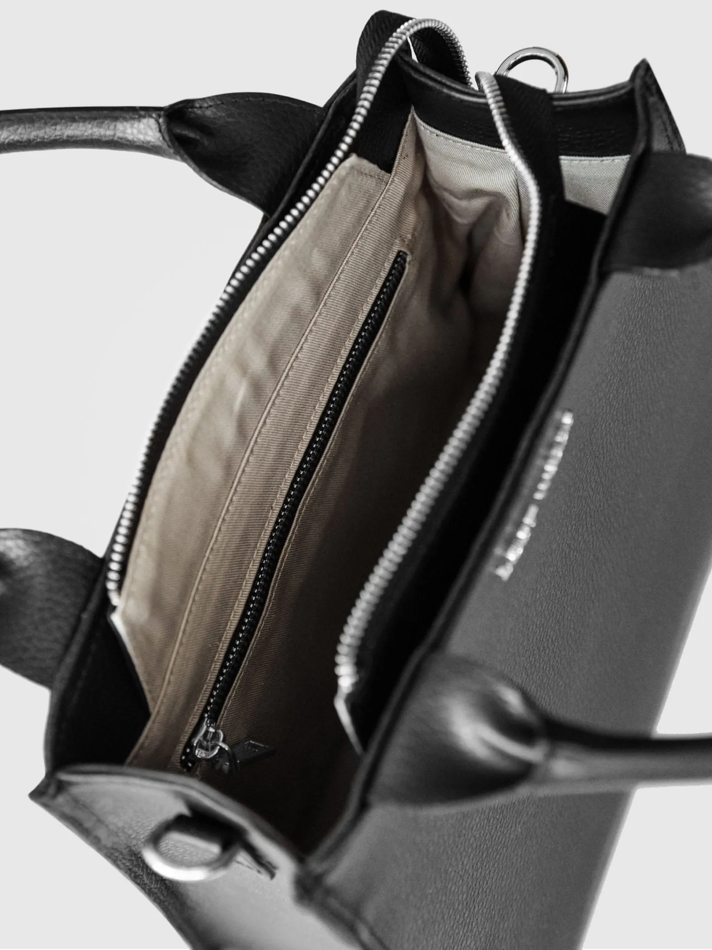 Ebony MIRUM® Leather Vegan Tote Bag | Black & Silver