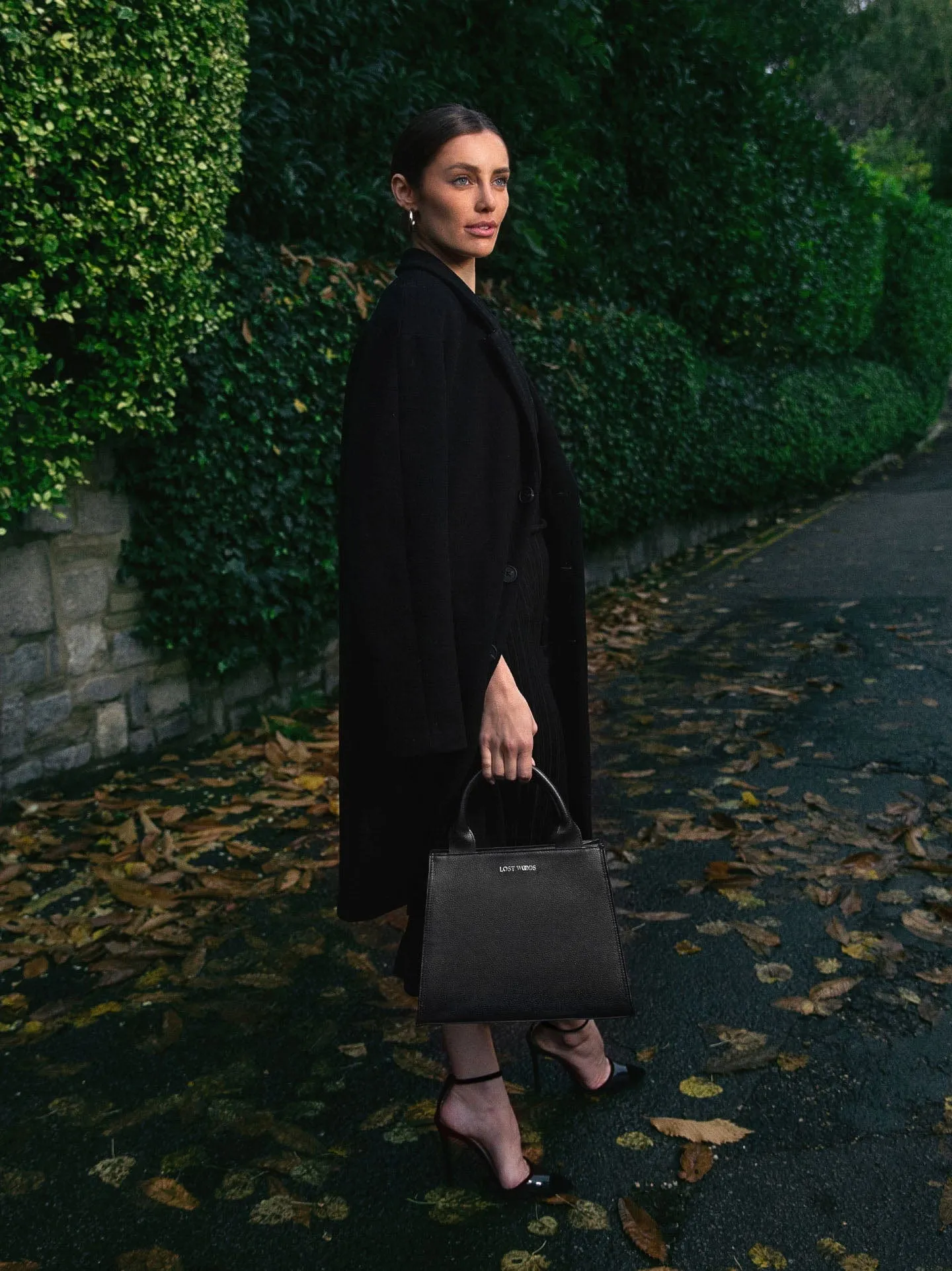 Ebony MIRUM® Leather Vegan Tote Bag | Black & Silver