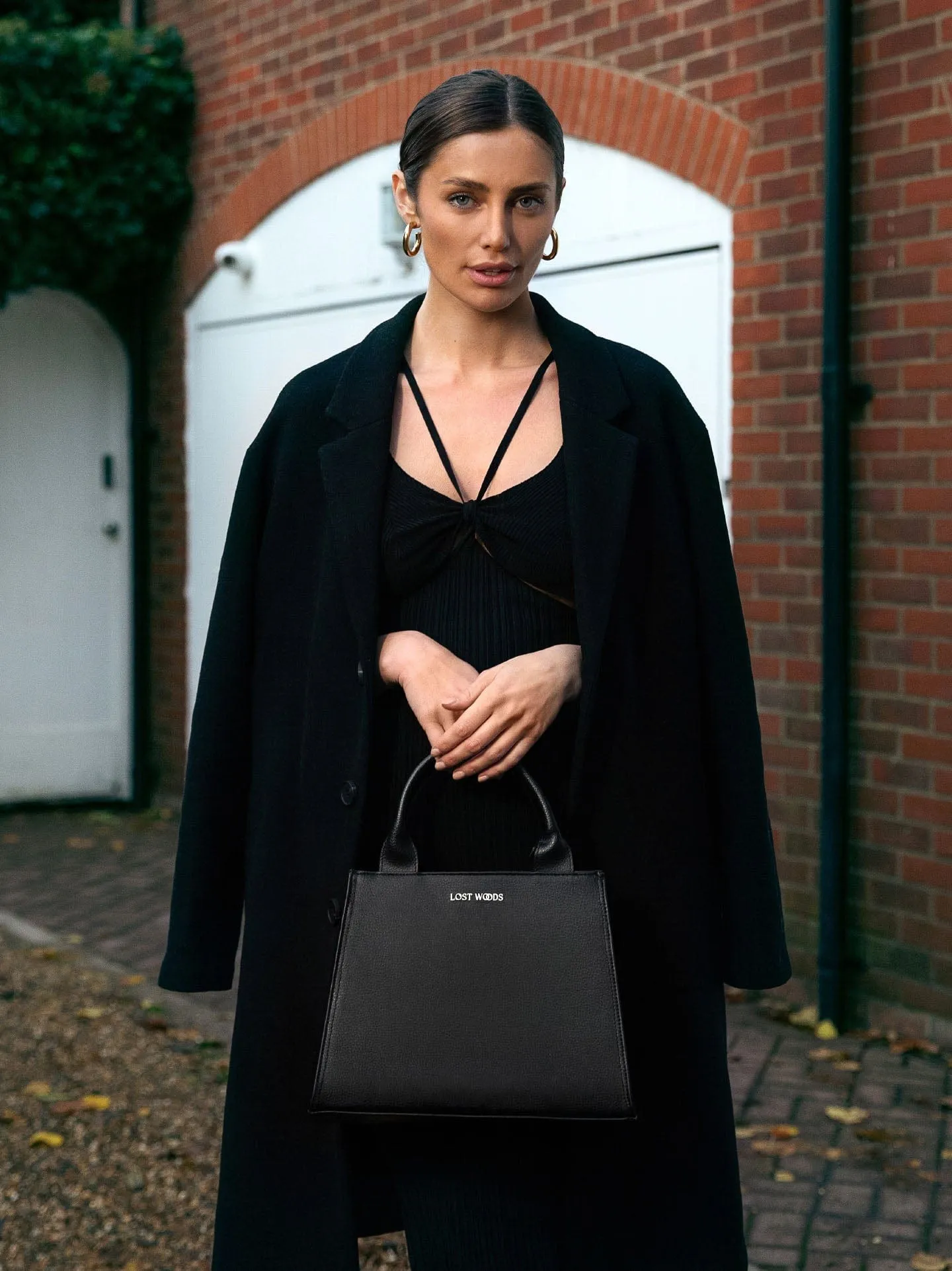 Ebony MIRUM® Leather Vegan Tote Bag | Black & Silver