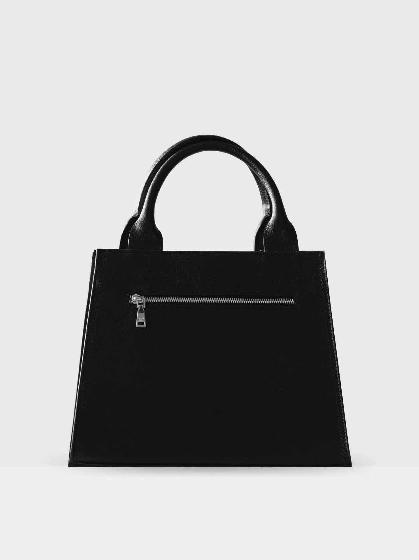 Ebony MIRUM® Leather Vegan Tote Bag | Black & Silver