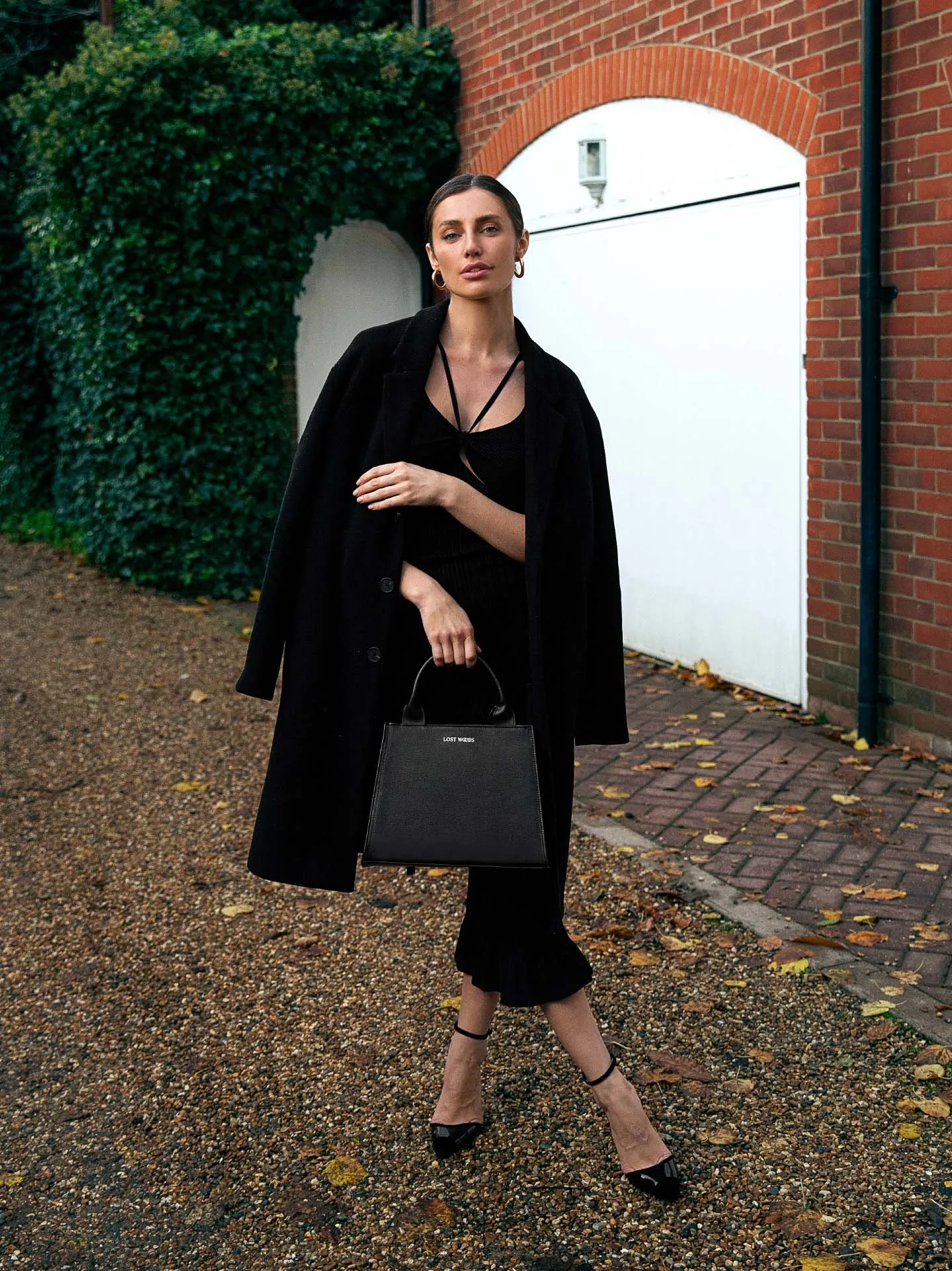 Ebony MIRUM® Leather Vegan Tote Bag | Black & Silver