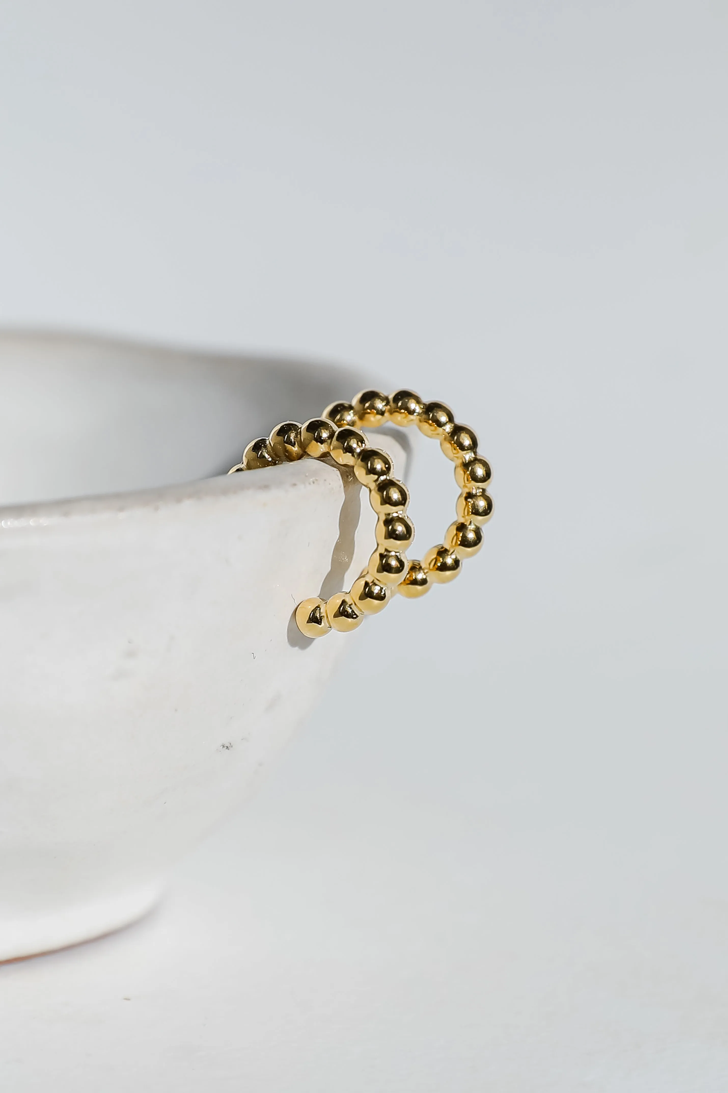 Eden Gold Beaded Mini Hoop Earrings