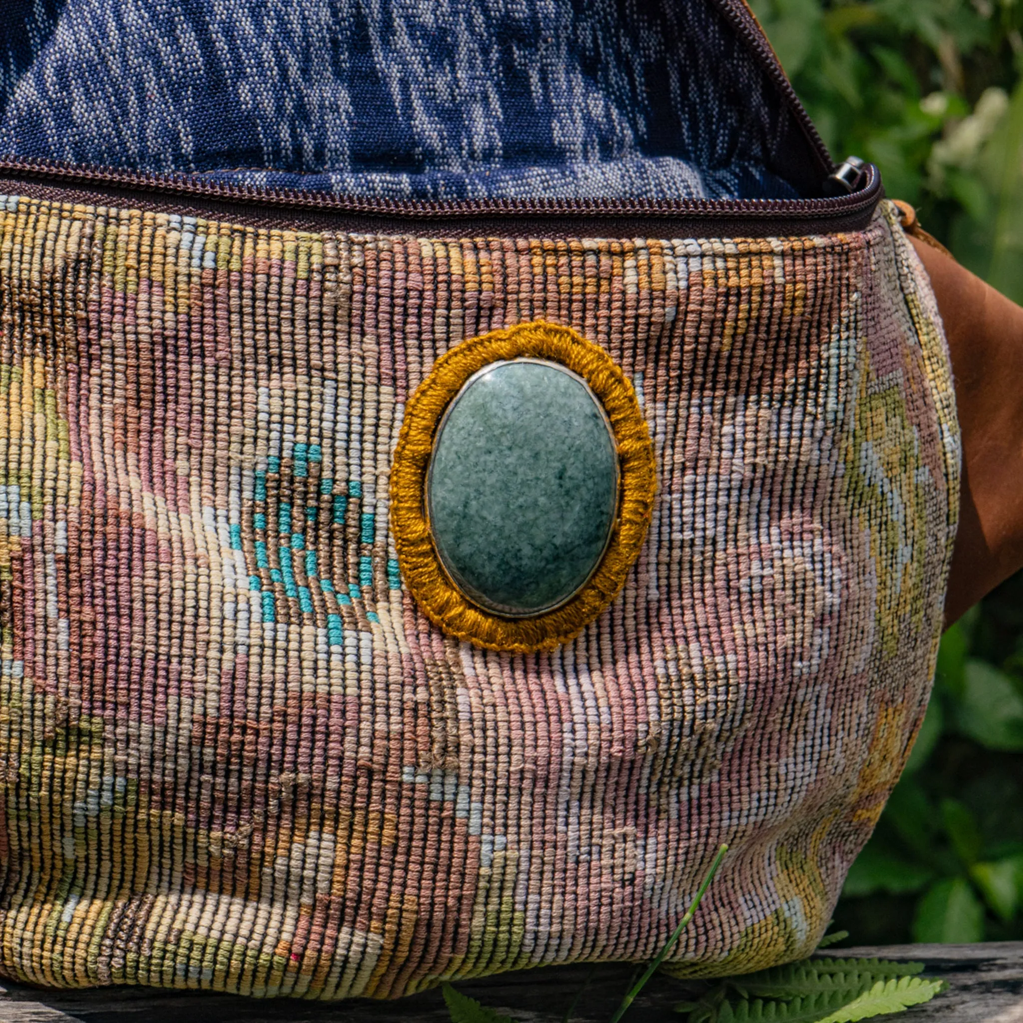EL DON MANNY PACK WITH JADE - OOAK HUIPIL - CAFE - NO. 15543