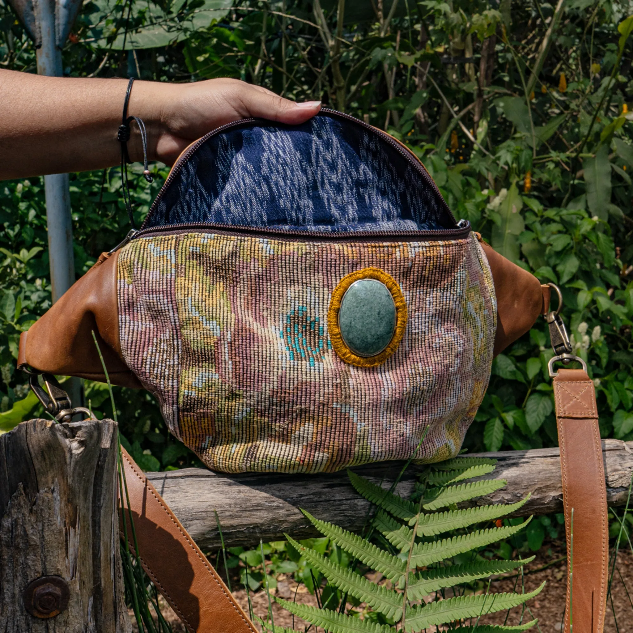 EL DON MANNY PACK WITH JADE - OOAK HUIPIL - CAFE - NO. 15543