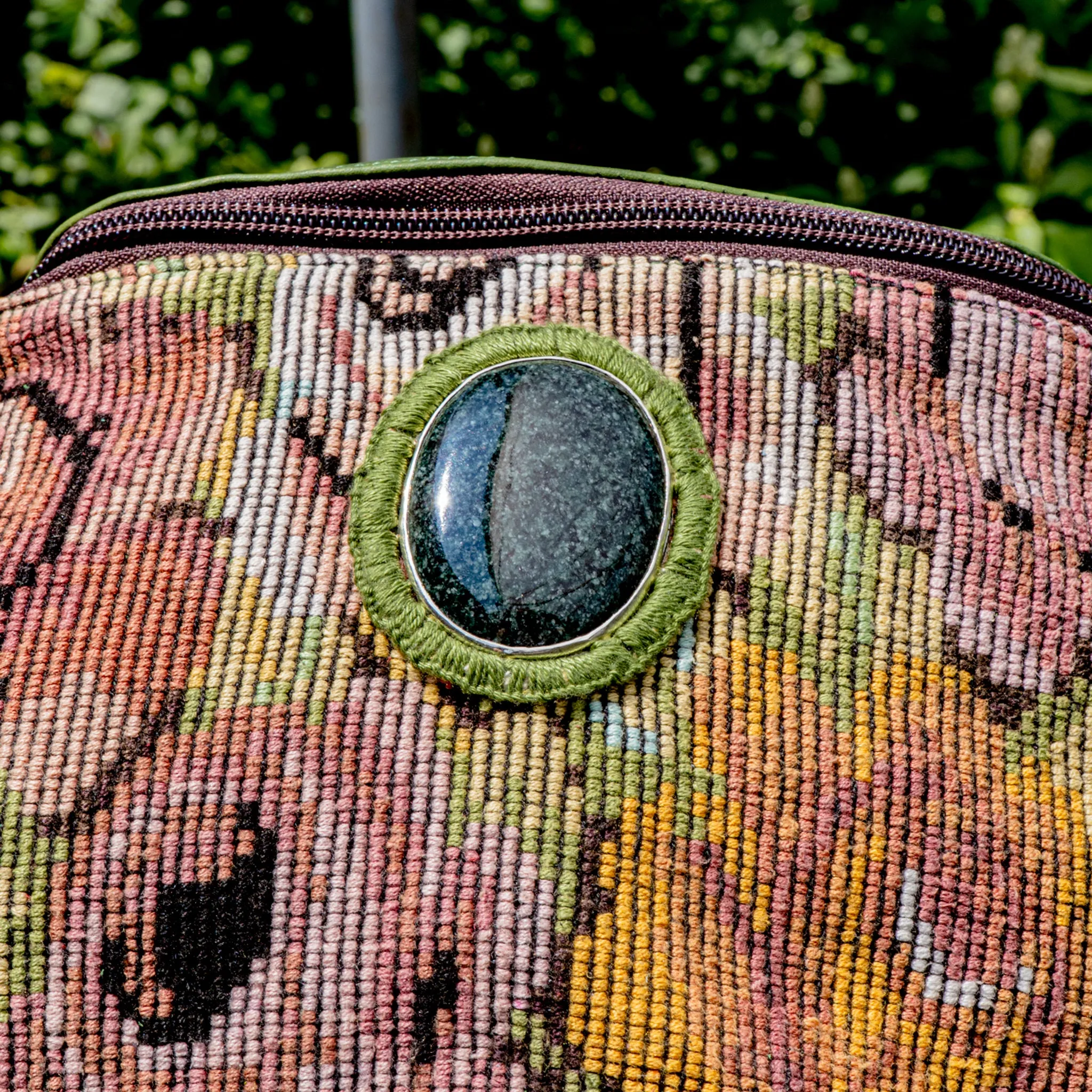 EL DON MANNY PACK WITH JADE - OOAK HUIPIL - EMERALD - NO. 15542