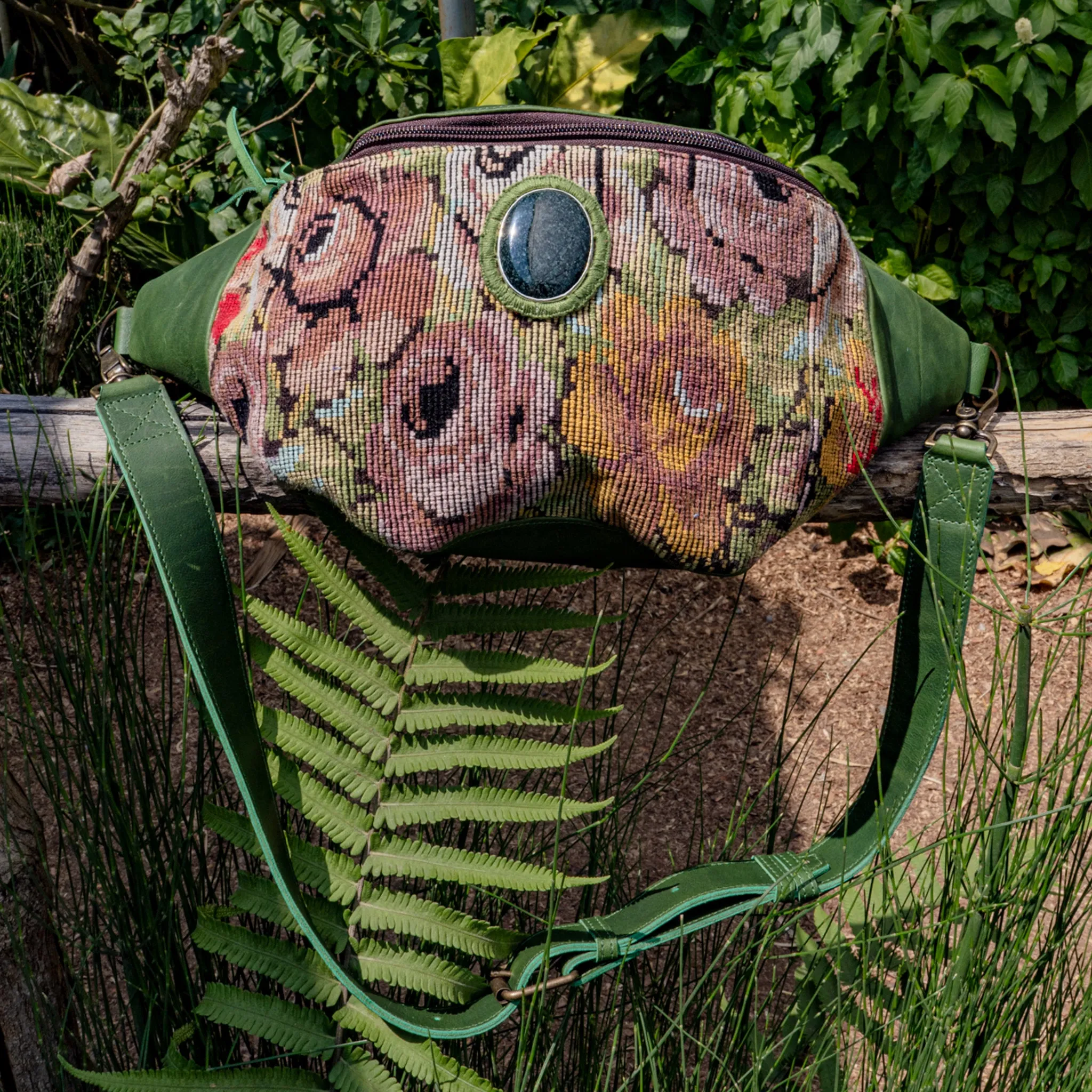 EL DON MANNY PACK WITH JADE - OOAK HUIPIL - EMERALD - NO. 15542