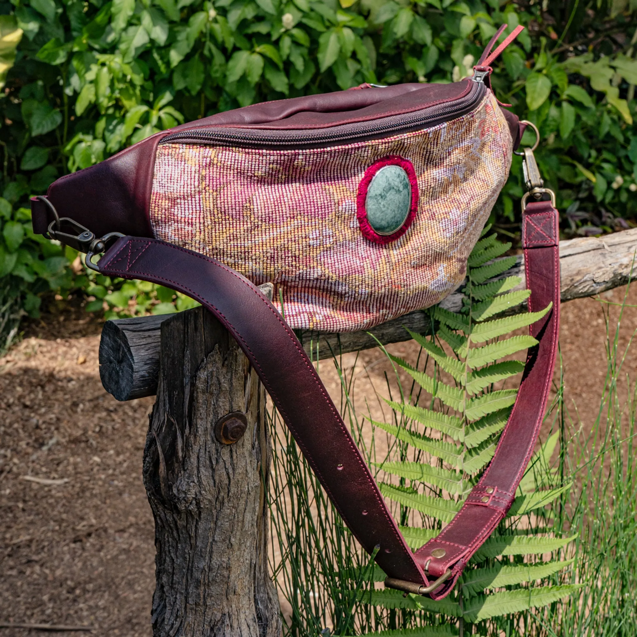 EL DON MANNY PACK WITH JADE - OOAK HUIPIL - VINO TNTO - NO. 15540