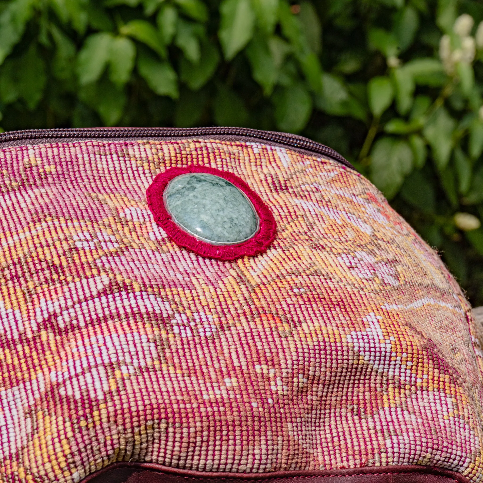EL DON MANNY PACK WITH JADE - OOAK HUIPIL - VINO TNTO - NO. 15540