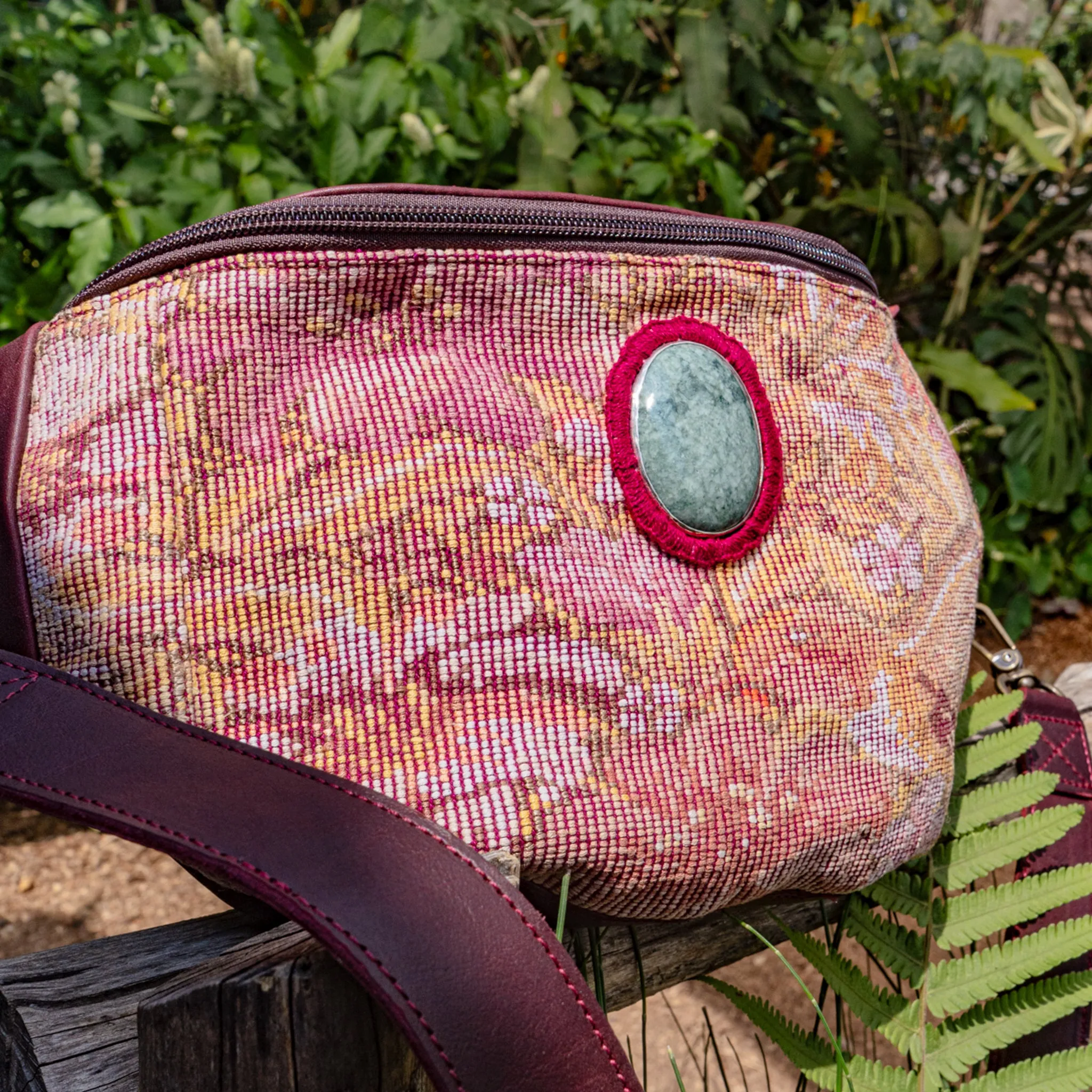 EL DON MANNY PACK WITH JADE - OOAK HUIPIL - VINO TNTO - NO. 15540
