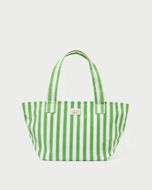 Ellis Green Stripe Packable Tote