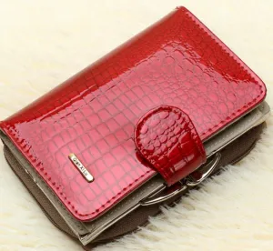 Fashion Patent Leather Short Wallet for Women