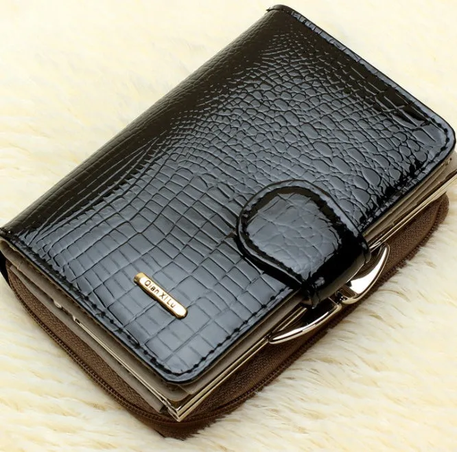 Fashion Patent Leather Short Wallet for Women